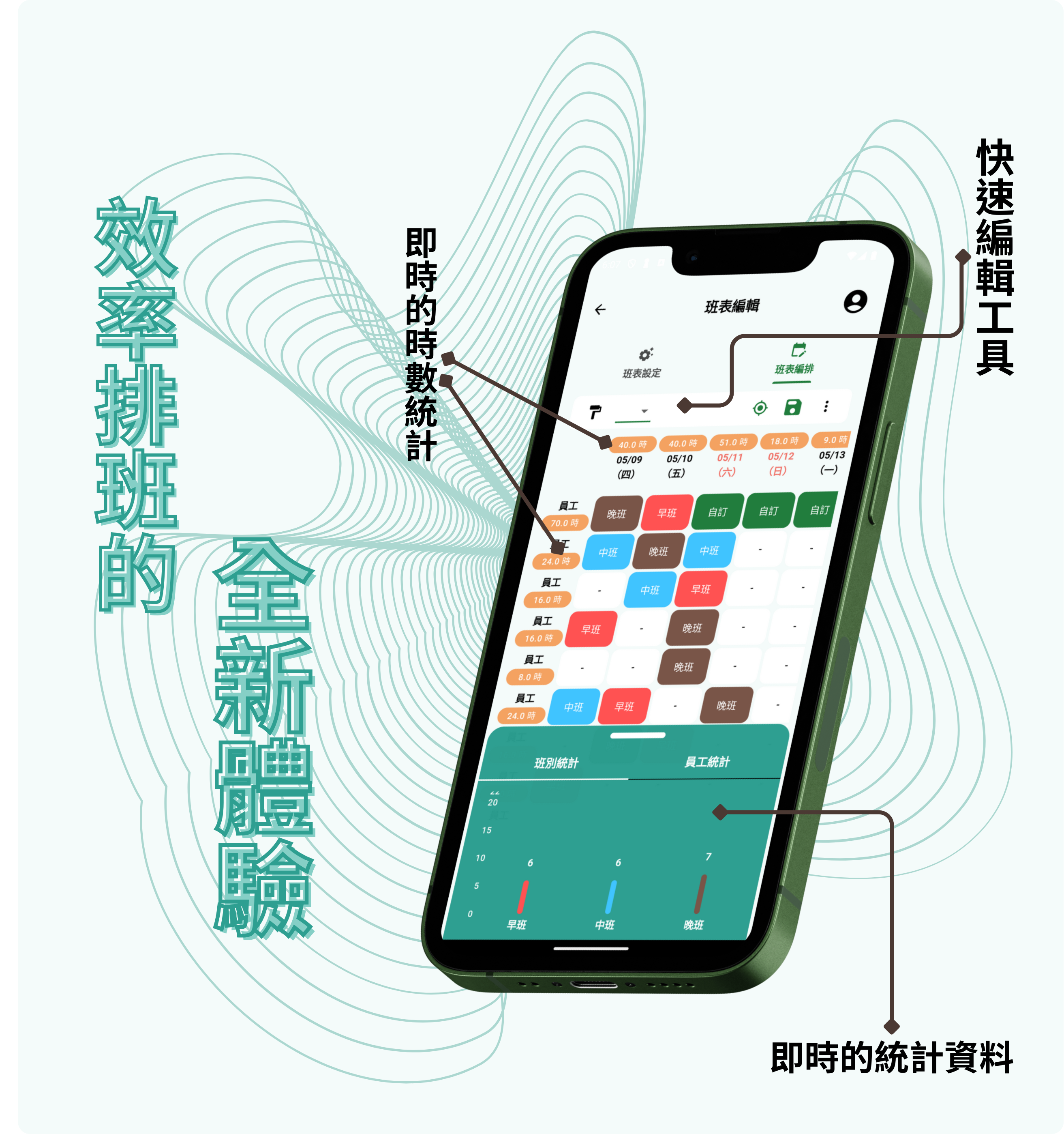 效率排班 App 主畫面